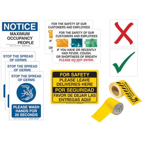 Hardware Specialty Brady Customer Social Distancing Sign Kit 2 Floor