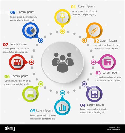 Infographic Template With Office Icons Stock Vector Stock Vector Image