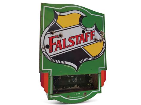 Falstaff Beer Logo Neon Porcelain Sign With Privilege Panel Bottoms