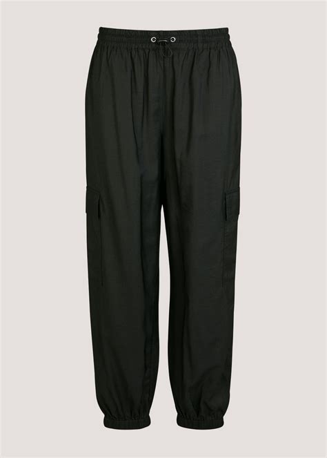 Black Parachute Trousers Matalan