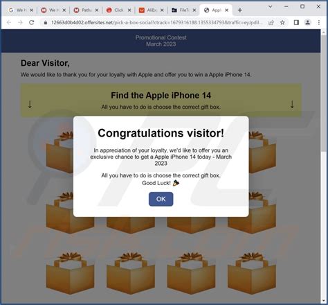 POP UP Arnaque Apple iPhone 14 Winner Étapes de suppression et de