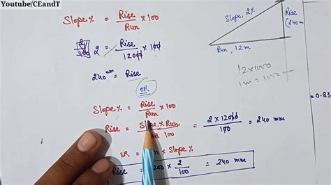 How To Calculate Slope In Construction Work Slop Calculation Formula