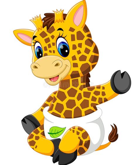 Cute Baby Giraffe Cartoon Stock Vector Illustration Of Humor 70354990