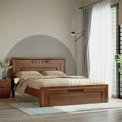 Simple Wooden Double Bed Design