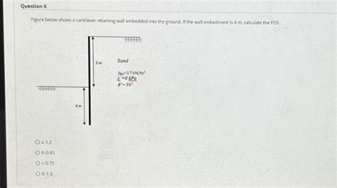 Solved Figure Below Shows A Cantilever Retaining Wall