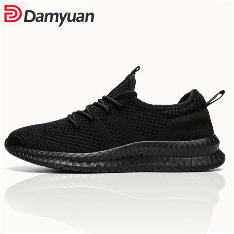 Mens Casual Solid Color Breathable Mesh Shoes Outdoor Anti Skid Lace Up