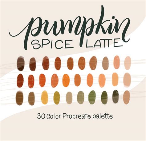 Pumpkin Spice Latte Procreate Palette HowJoyful Studio