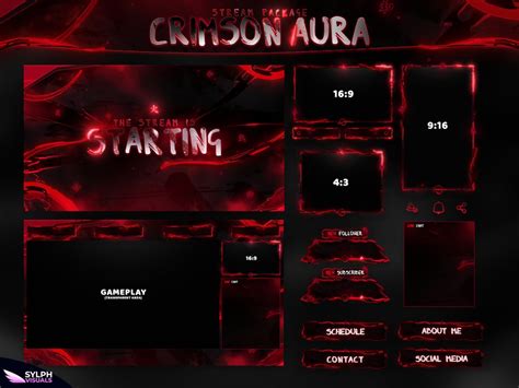 Crimson Aura Twitch Overlay Animierte Warnungen Animierte Bildschirme