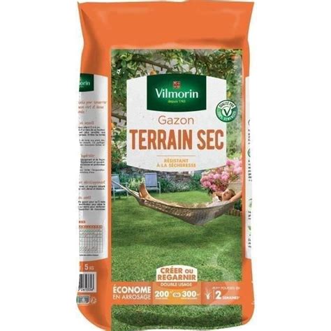 VILMORIN Semences De Gazon Rustique Pour Terrain Sec 5 Kg Cdiscount