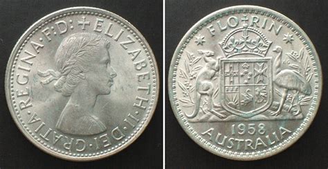 Australien Australia Florin Elizabeth Ii Silver Bu Ma Shops