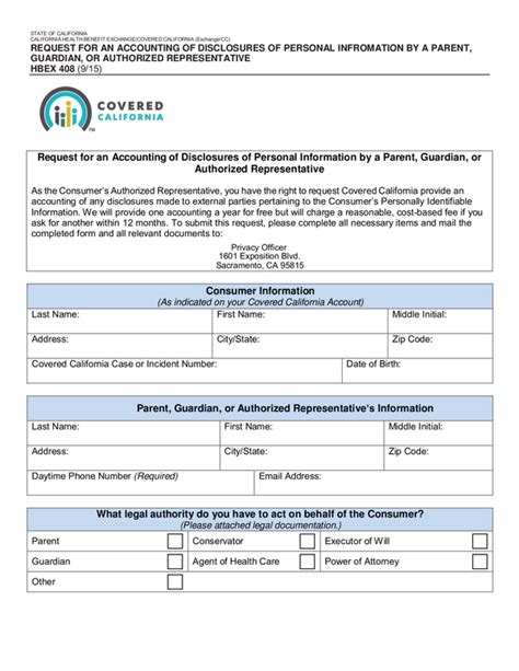 Fill Free Fillable Covered California Pdf Forms