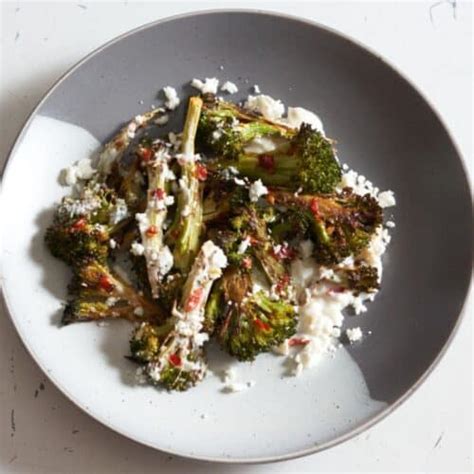 Charred Broccoli With Calabrian Chili Paste Feta And Lemon Yogurt