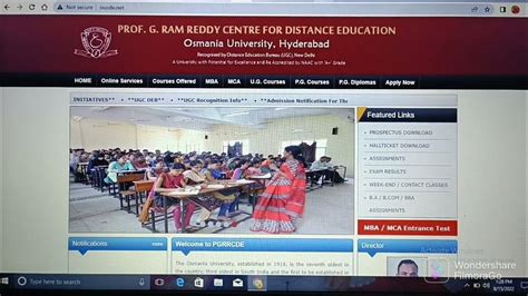 Ugpgmbamcaand Pg Diploma Admissions 2022osmania University Distance