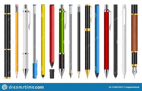 Set Of Pens Pencils And Markers Vector Illustration Stock Vector