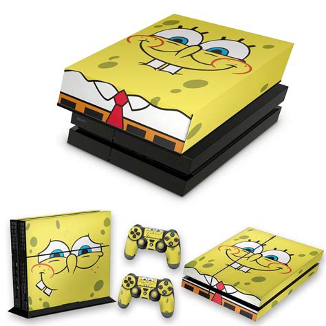 KIT PS4 Fat Skin E Capa Anti Poeira Bob Esponja Pop Arte Skins