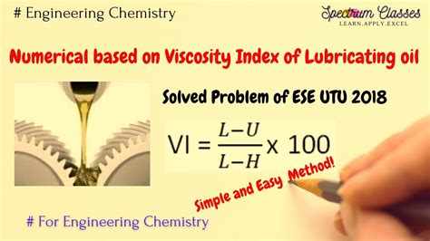 Numerical Based On Viscosity Index Of Lubricating Oil Engineering