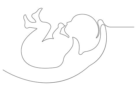 Continuous single line art drawing of baby sketch and concept outline ...