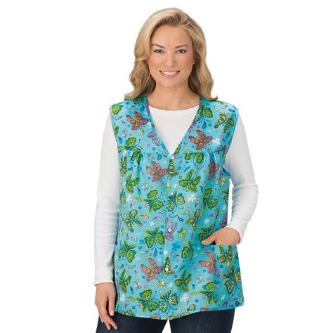 Snap Front Butterfly Cobbler Apron With Pockets Collections Etc
