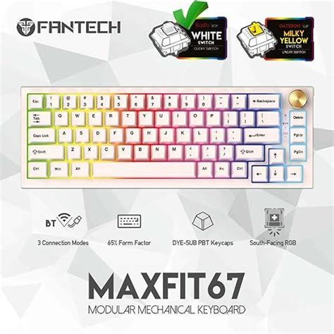 Fantech Maxfit Mode Mechanical Gaming Keyboard Rgb Backlit Key Hot Swappable Type