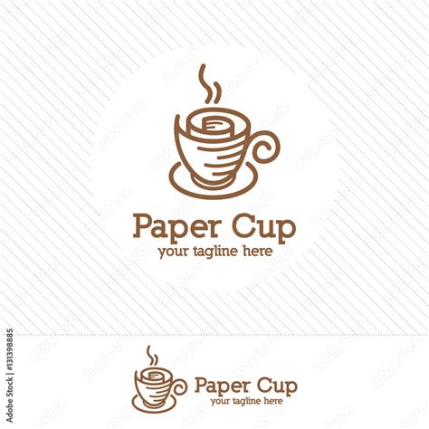 Vintage Coffee Cup Logo Design Vector Creative Concept Of Paper And