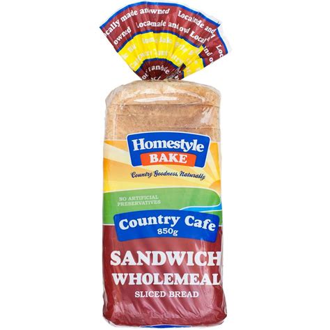 Homestyle Bake Country Cafe Sandwich Wholemeal Sliced Bread G