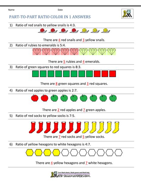 Ratio Part To Part Worksheet