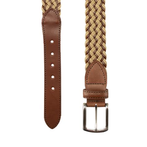 Tb Phelps Maxwell Braided Leather Belt Brown Tan