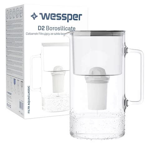 Wessper Aquaclassic Crystalline L Czarny Szklany Dzbanek Filtruj Cy