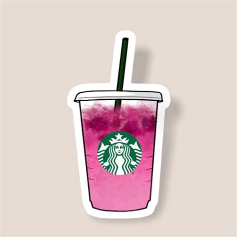 Starbucks Stickers Pink Drink Cloud Caramel Macchiato Pink Etsy