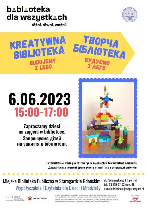 Kreatywna Biblioteka Budujemy Z Lego Miejska Biblioteka Publiczna Im