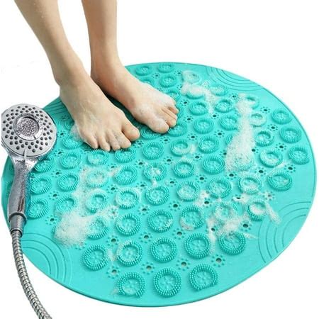 Bath Mat Round Shape Non-Slip Shower Mats Mildew Resistant Tub Mats ...