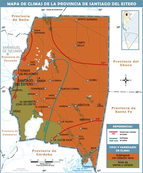 Climatic Map Of The Province Of Santiago Del Estero Ex