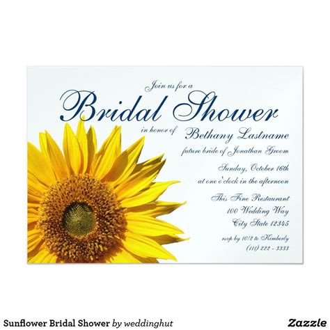 Sunflower Bridal Shower Invitation Zazzle Bridal Sunflowers Bridal Shower Invitations