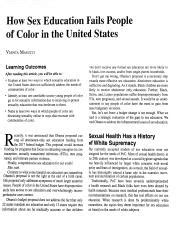 Challenges In Sex Education For Communities Of Color Course Hero