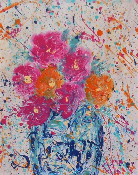 Daily Painters Abstract Gallery Frenzied Flowers Original Abstract