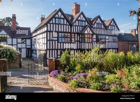 Historic Timber Framed Buildings In Ledbury Herefordshire England Uk