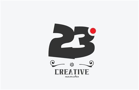 grey 23 number logo icon design with red dot. Creative template for ...