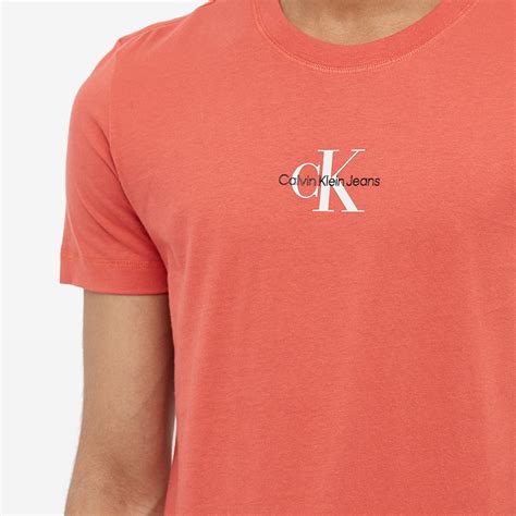 Calvin Klein Monogram Logo Tee Rhubarb Red End Kr