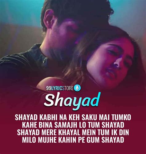 शायद Shayad Lyrics Love Aaj Kal Arijit Singh Kartik And Sara