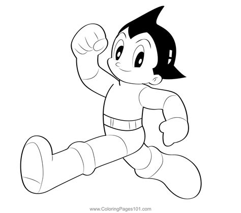 Running Astro Boy Coloring Page For Kids Free Astro Boy Printable