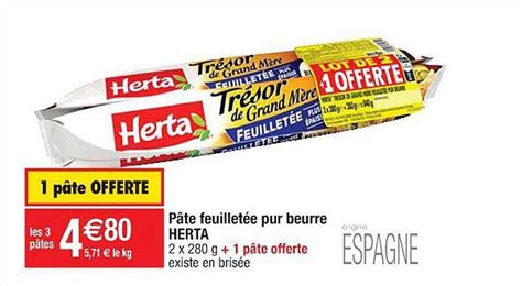 Promo Pâte Feuilletée Pur Beurre Herta chez Cora iCatalogue fr