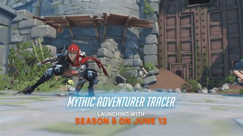 All customization options for Mythic Adventurer Tracer skin in Overwatch 2