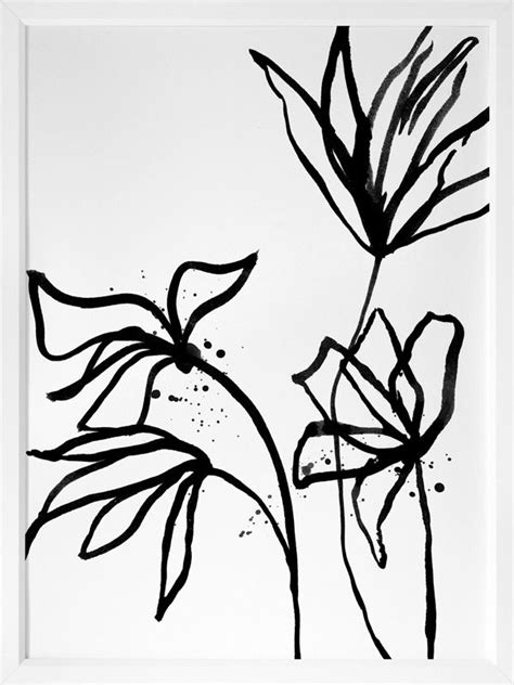 Ink Flowers Ii Poster Print Urban Road Ink Flower Art Drawing