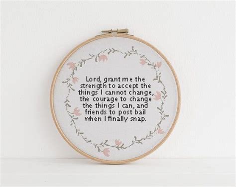 Lord Grant Me The Serenity Funny Cross Stitch Pattern Counted Xstitch