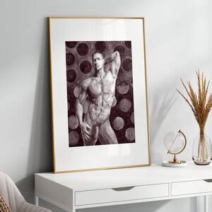 Polka Dot Gay Wall Art Full Frontal Nude Male In Black And White
