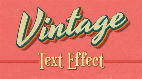 Vintage D Text Effect Photoshop Tutorial Youtube