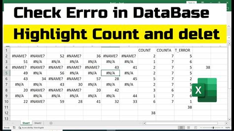 Excel Count Errors In Range Count Specific Errors Youtube