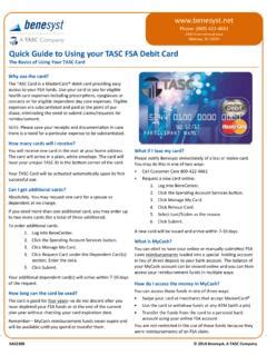 Quick Guide To Using Your Tasc Fsa Debit Card Quick Guide To Using