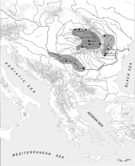 Map showing the Middle and Late Bronze Age areas and sites discussed in ...