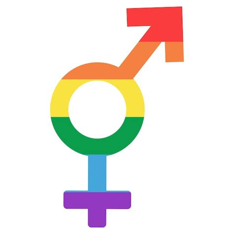 Premium Vector Gender Sign Of Man And Woman In Rainbow Colors